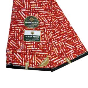 Sunfire Maze – Red & Gold Geometric Wax Print (6 Yards)