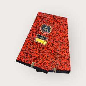 Flame Ivy – Red & Black Nature-Inspired Wax Print (6 Yards)